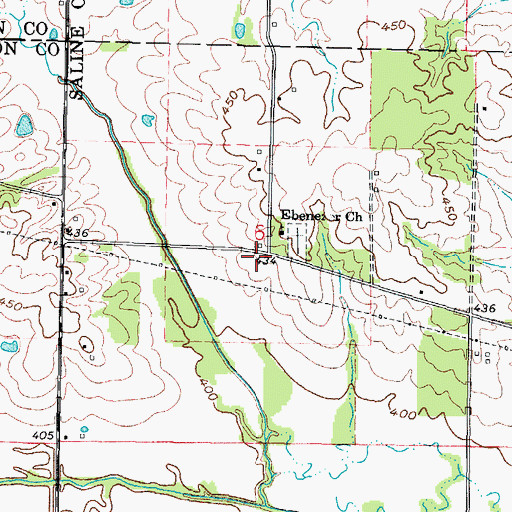 Topographic Map of Ebenezer School (historical), IL