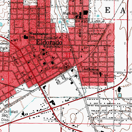 Topographic Map of Eldorado Post Office, IL