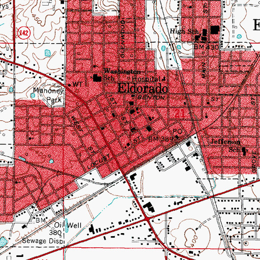Topographic Map of First Baptist Church, IL