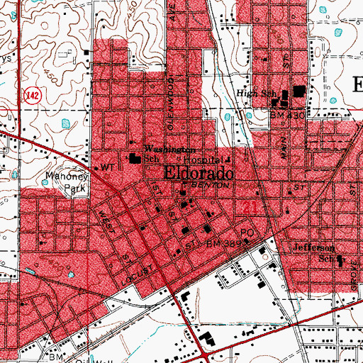 Topographic Map of First Presbyterian Church, IL