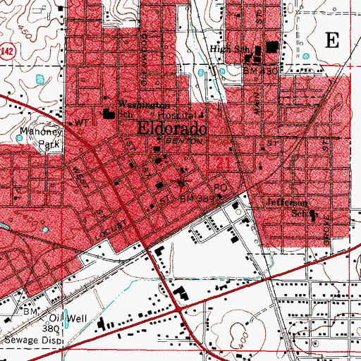 Topographic Map of First United Methodist Church, IL