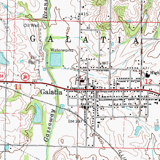 Topographic Map of Galatia Elementary Schools, IL