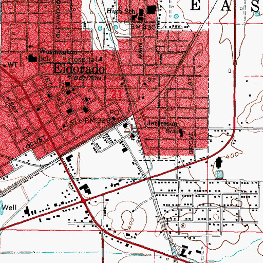 Topographic Map of Gospel Assembly Church, IL