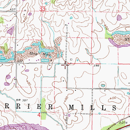 Topographic Map of Harris School (historical), IL