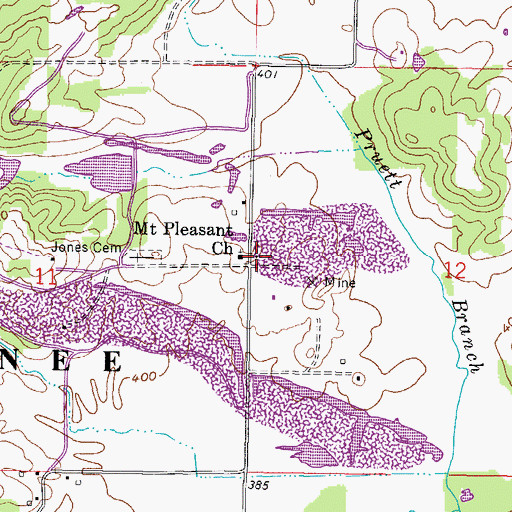 Topographic Map of Jones School (historical), IL