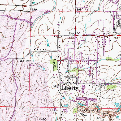 Topographic Map of Liberty School, IL