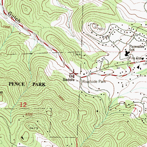 Topographic Map of Dix Saddle, CO