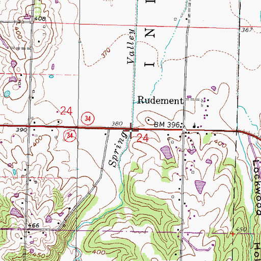 Topographic Map of Mud Springs Hollow, IL