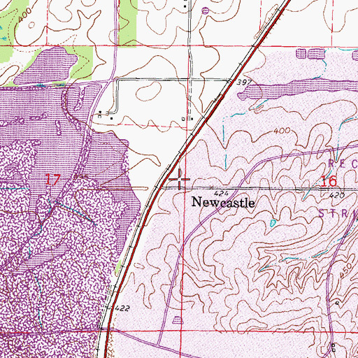 Topographic Map of Newcastle School (historical), IL