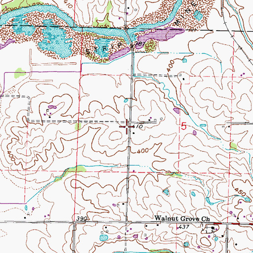 Topographic Map of North Walnut School (historical), IL