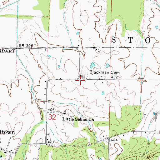 Topographic Map of Oldtown School (historical), IL