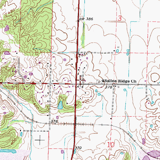 Topographic Map of Pierson School (historical), IL