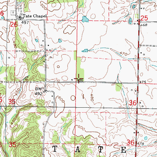 Topographic Map of Possum Flat School (historical), IL