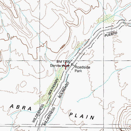 Topographic Map of Bonita Well, AZ