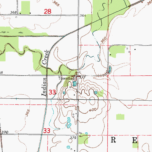 Topographic Map of Rector Townhall, IL