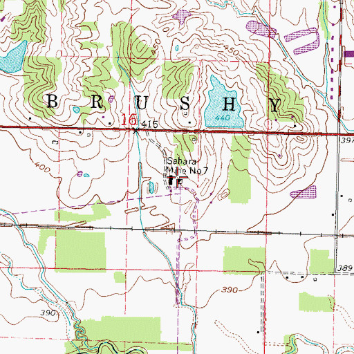 Topographic Map of Sahara Mine Number 7, IL