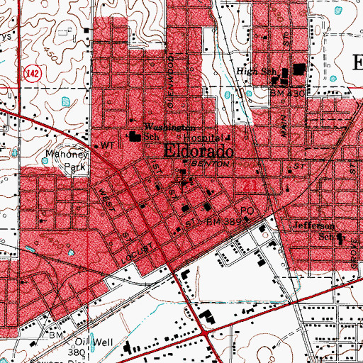 Topographic Map of Saint Mary Catholic Church, IL