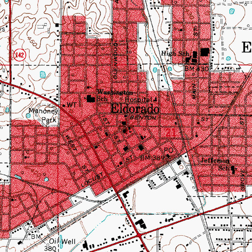 Topographic Map of Saint Marys School, IL