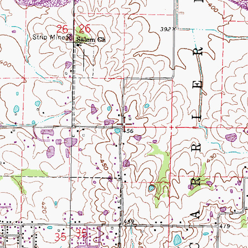 Topographic Map of Salem School (historical), IL