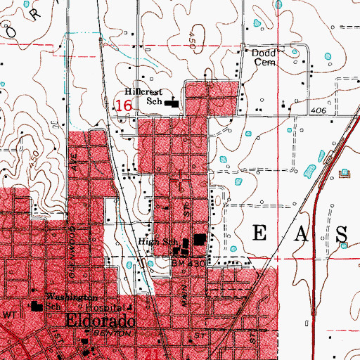 Topographic Map of Saline City, IL