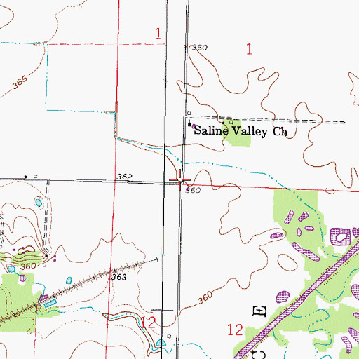 Topographic Map of Saline Valley Store (historical), IL