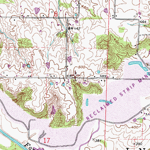Topographic Map of South Walnut School (historical), IL