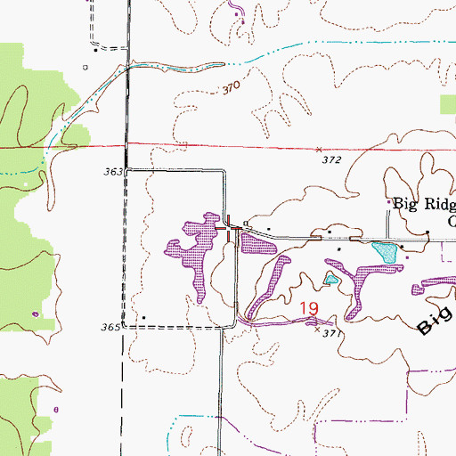 Topographic Map of West Big Ridge School (historical), IL