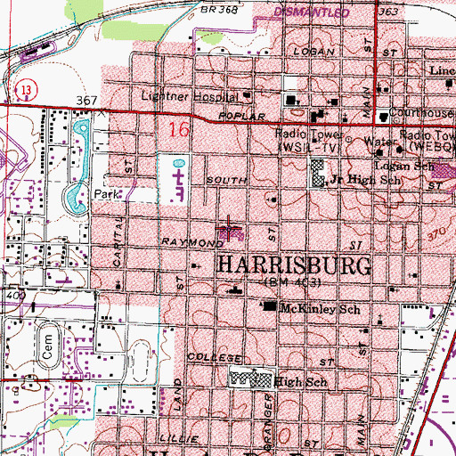 Topographic Map of West Side Grade School, IL