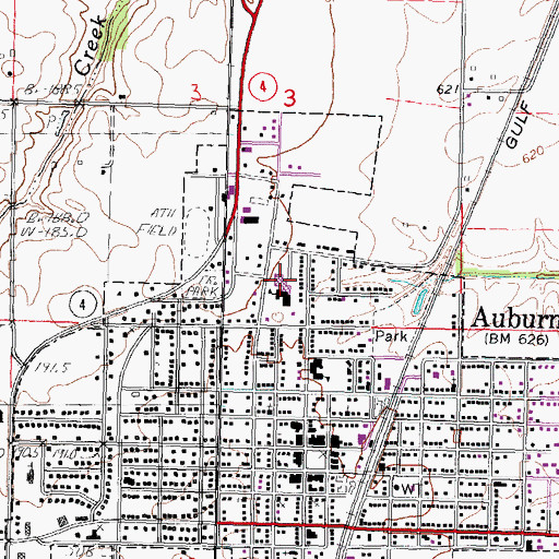 Topographic Map of Auburn Junior High School, IL