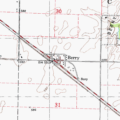 Topographic Map of Berry, IL