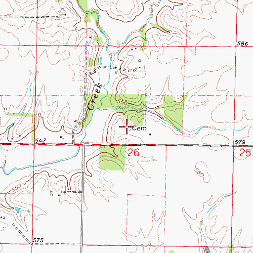 Topographic Map of Bice Cemetery, IL