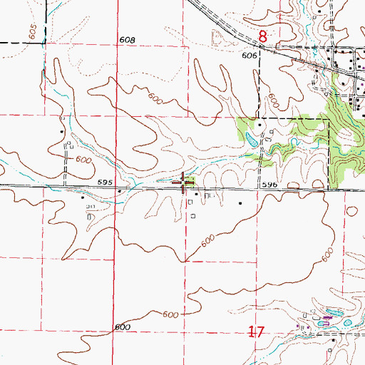 Topographic Map of Canterbury Cemetery, IL