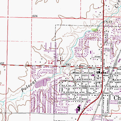 Topographic Map of Chatham Memorial Cemetery, IL