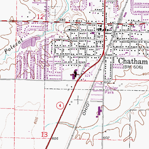 Topographic Map of Chatham Elementary School, IL