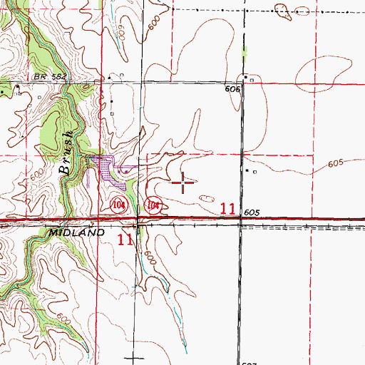 Topographic Map of Commanche Village, IL