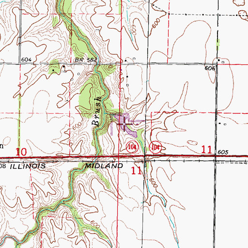 Topographic Map of Lake Commanche, IL