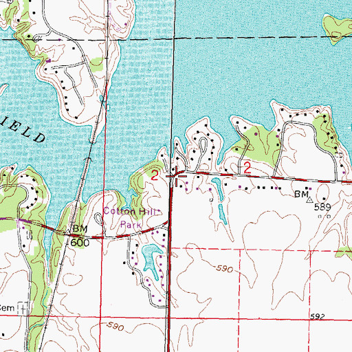 Topographic Map of Cottonhill Post Office (historical), IL
