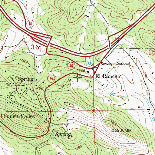 Topographic Map of El Rancho, CO