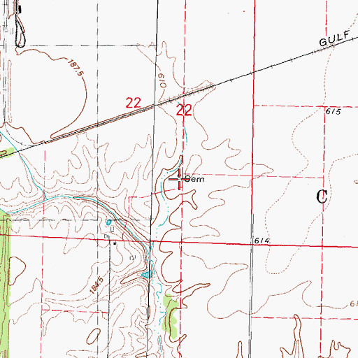 Topographic Map of Foster Cemetery, IL