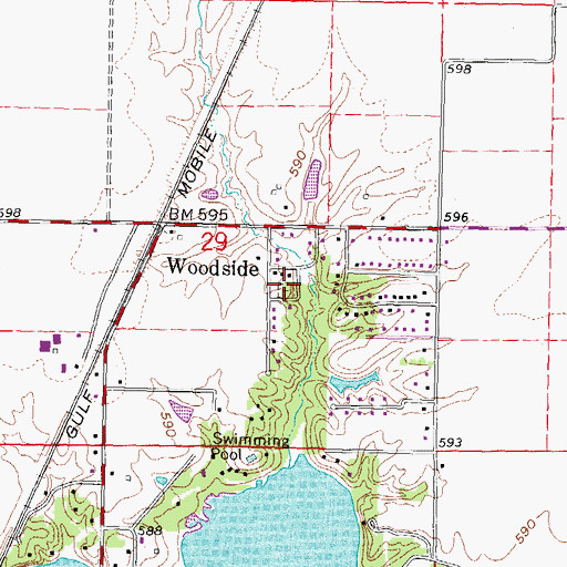 Topographic Map of Harmony Cemetery, IL