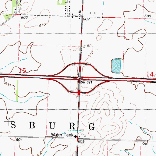 Topographic Map of Interchange 11, IL