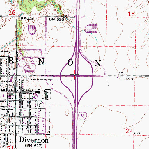 Topographic Map of Interchange 80, IL
