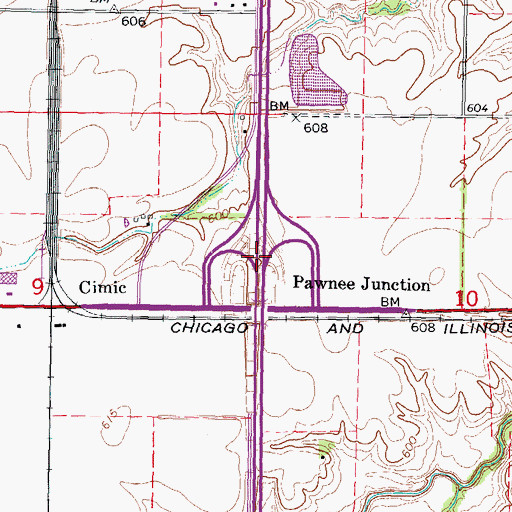 Topographic Map of Interchange 82, IL