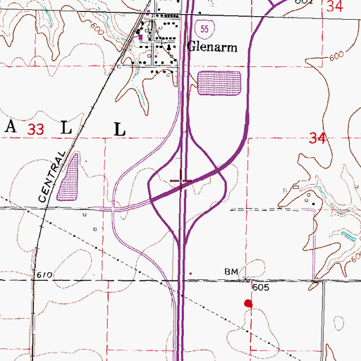 Topographic Map of Interchange 83, IL
