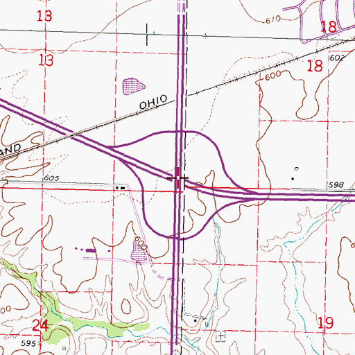 Topographic Map of Interchange 93, IL