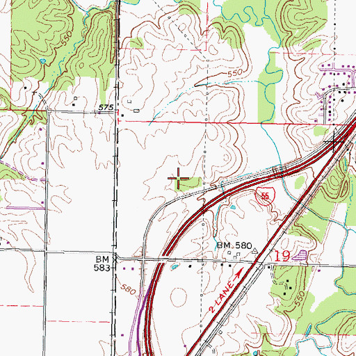 Topographic Map of Interchange 105, IL