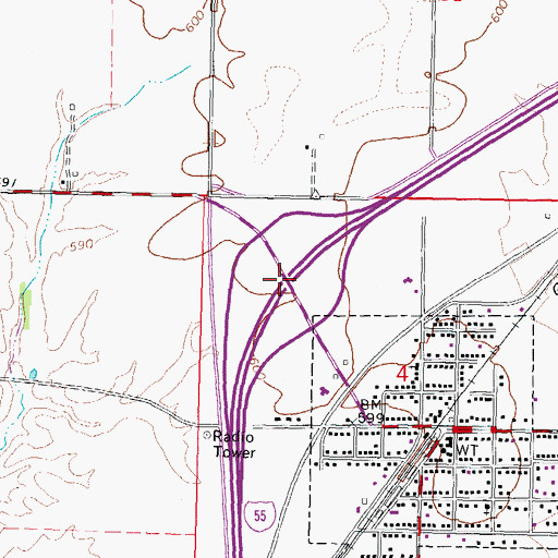 Topographic Map of Interchange 109, IL