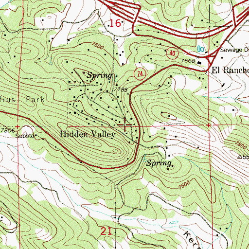Topographic Map of Hidden Valley, CO