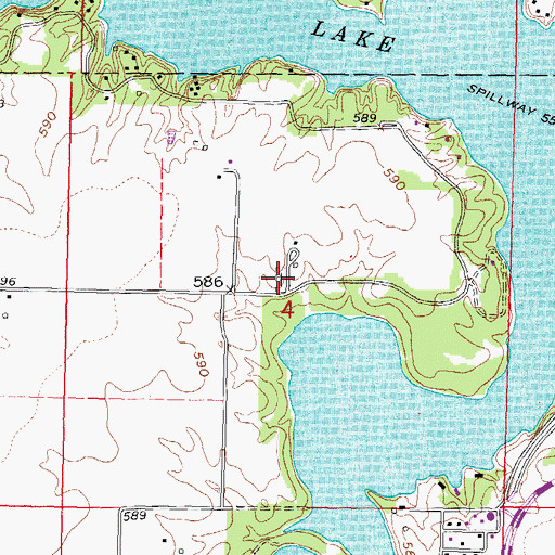 Topographic Map of Jones Cemetery, IL