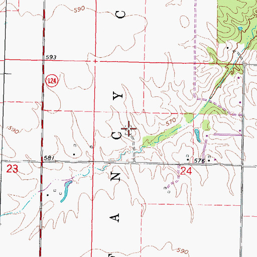 Topographic Map of Kern Cemetery, IL